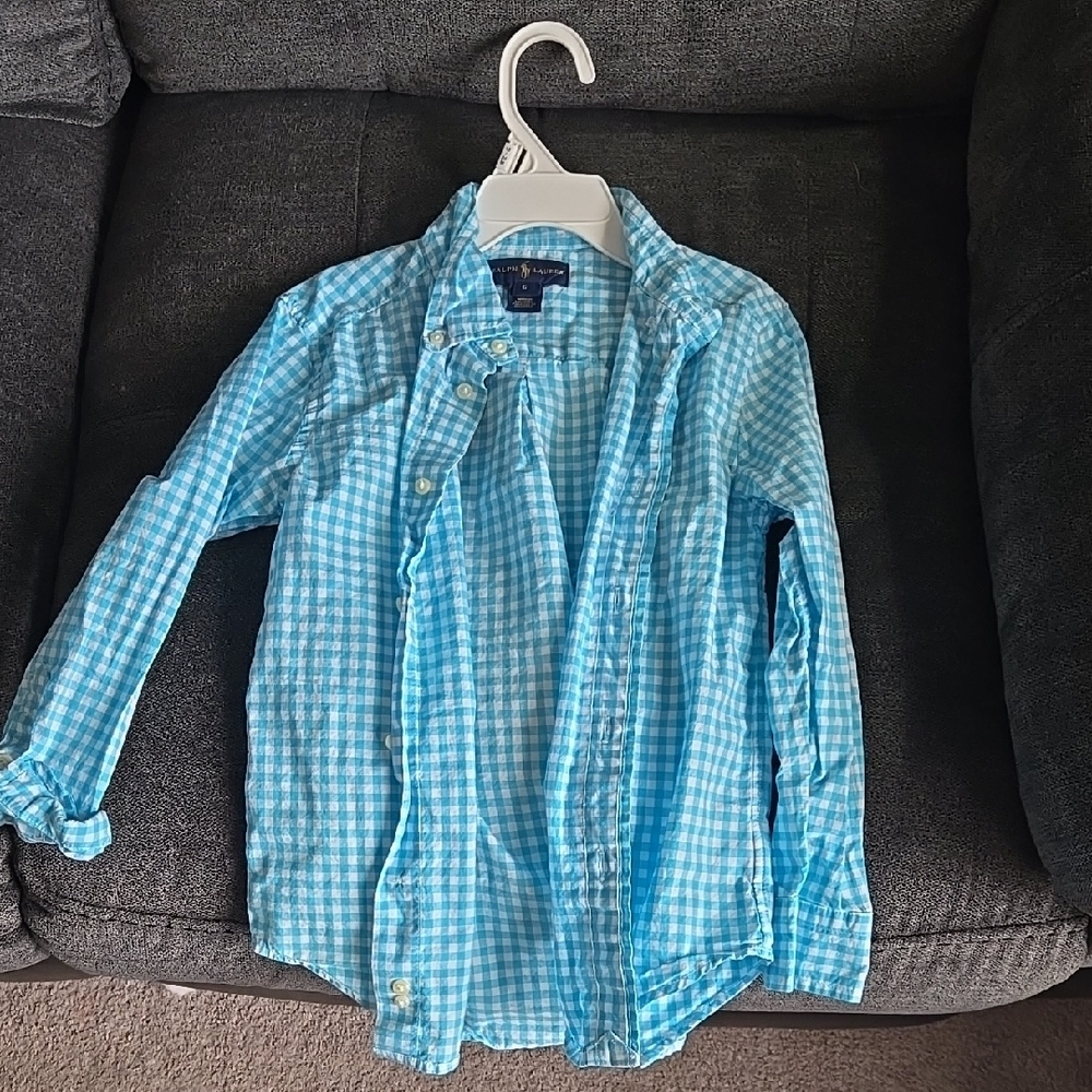 Ralph Lauren Blue Checkered‎ Kids Shirt